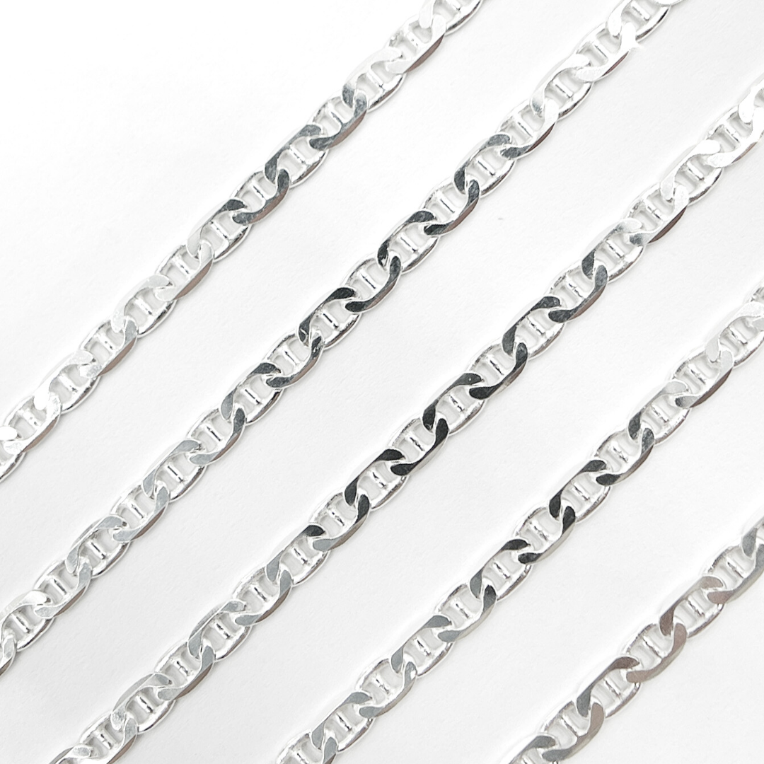 925 Sterling Silver Marina Link Chain. Y65SS