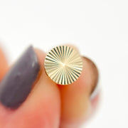 14K Solid Gold Circle Stud Earrings