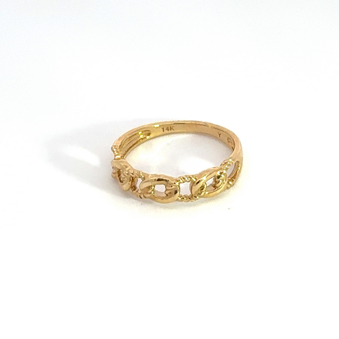 14k Solid Gold Chain Ring. RAZ01182