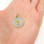 Load image into Gallery viewer, DC508A. Diamond Sterling Silver Round Enamel Pendant
