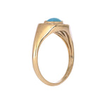 Load image into Gallery viewer, CR96516TQ8X4. 14K Solid Gold Diamond and Turquoise Oval Ring