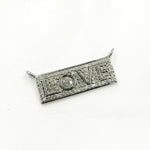 Load image into Gallery viewer, DC019. Diamond Silver Rectangle Love Connector Pendant
