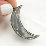 Load image into Gallery viewer, DP476A. Diamond Sterling Silver Moon Enamel Pendant
