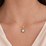 Load image into Gallery viewer, CMJ00355. 14K Solid Gold Round-Shaped Lab Diamond Charm