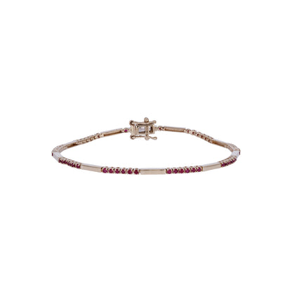 BFZ61295. 14K Solid Gold Gemstone Bar Bracelets