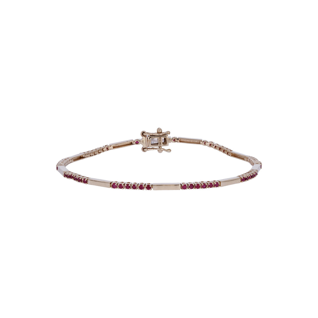 BFZ61295. 14K Solid Gold Gemstone Bar Bracelets