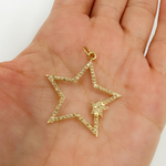 Load image into Gallery viewer, 14K Gold with Diamonds Double Star Shape with Star Charm. GDP39
