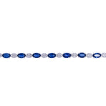 Load image into Gallery viewer, CB97272BS5X3. 14K Solid White Gold Diamond and Blue Sapphire Bracelet
