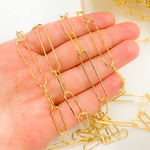 Load image into Gallery viewer, Gold Plated 925 Sterling Silver Smooth Paperclip Link Chain