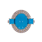 Load image into Gallery viewer, CR97318TQ12X10. 18K Solid Gold Diamond &amp; Turquoise Ring
