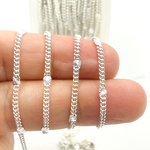 Load image into Gallery viewer, 925 Sterling Silver Curb Chain with Diamond Cut Link. 67S7SS
