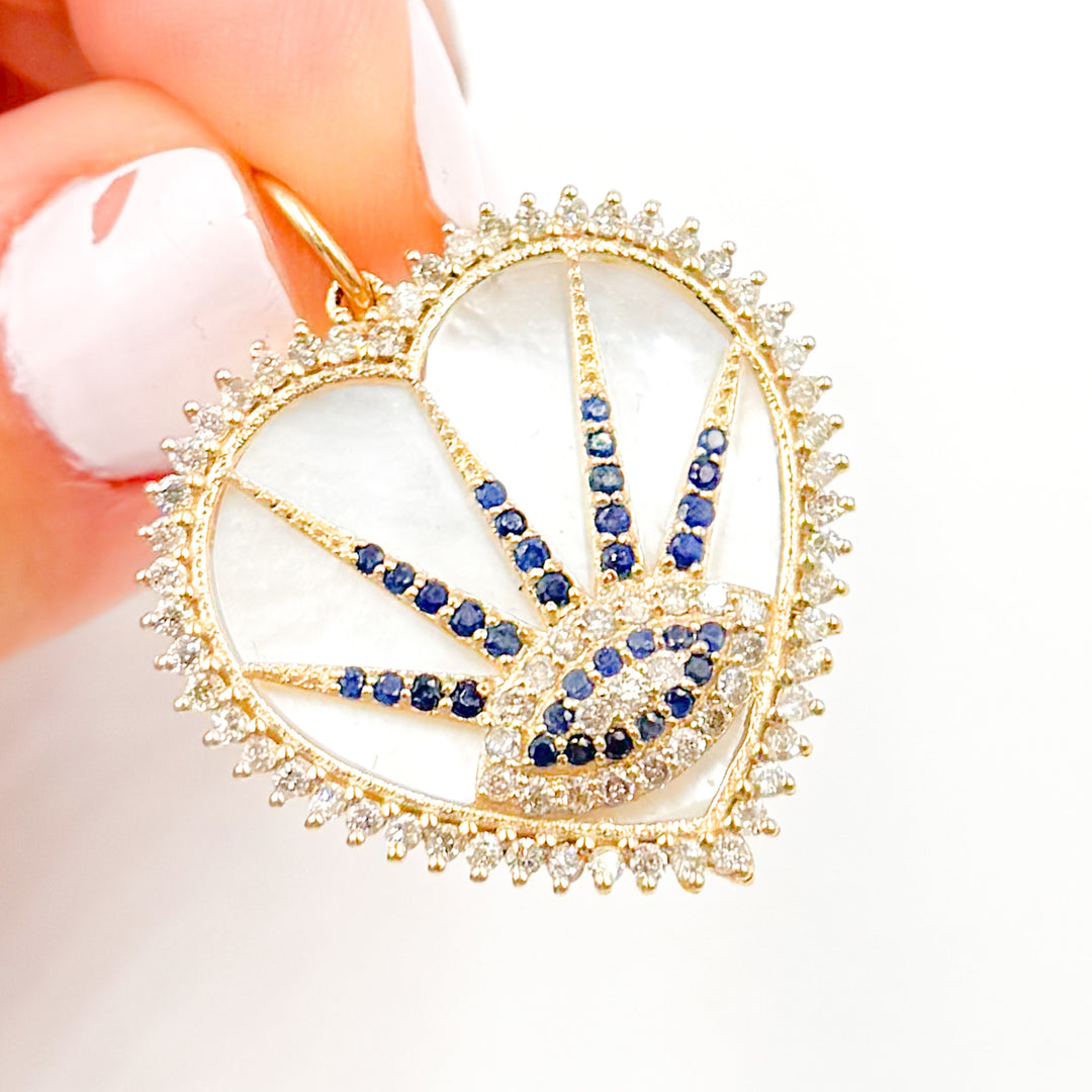 Shop Solid Gold Evil Eye Heart Pendant