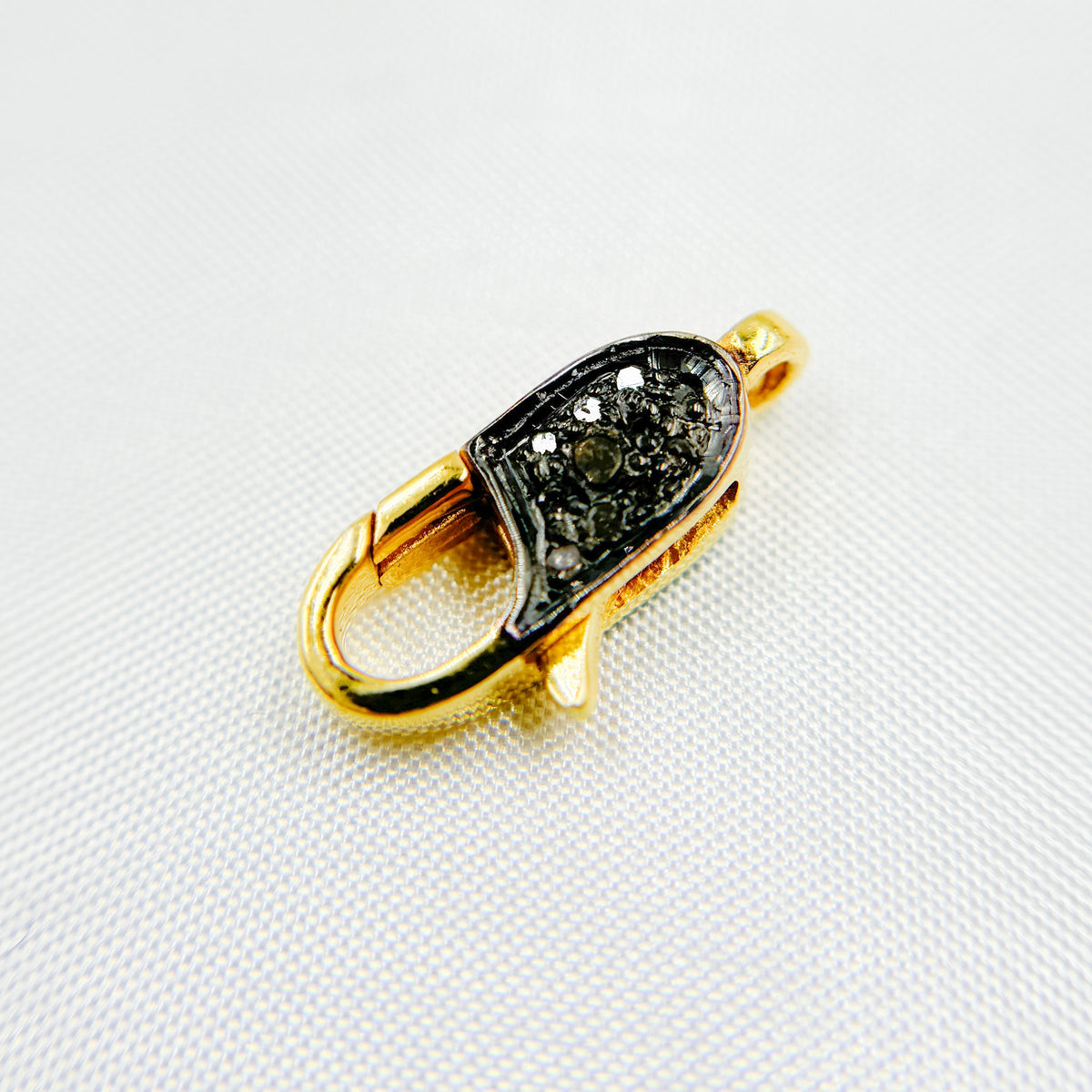 DC615. Diamond Sterling Silver Lobster Clasp