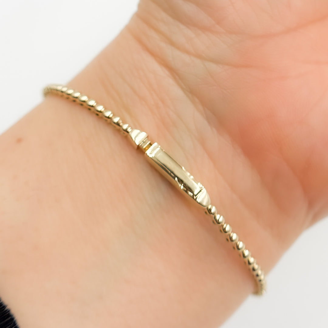 BNG68579. 14K Yellow Solid Gold Diamond Bangle