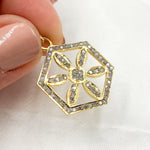 Load image into Gallery viewer, DP729. Diamond Sterling Silver Hexagon Flower Pendant
