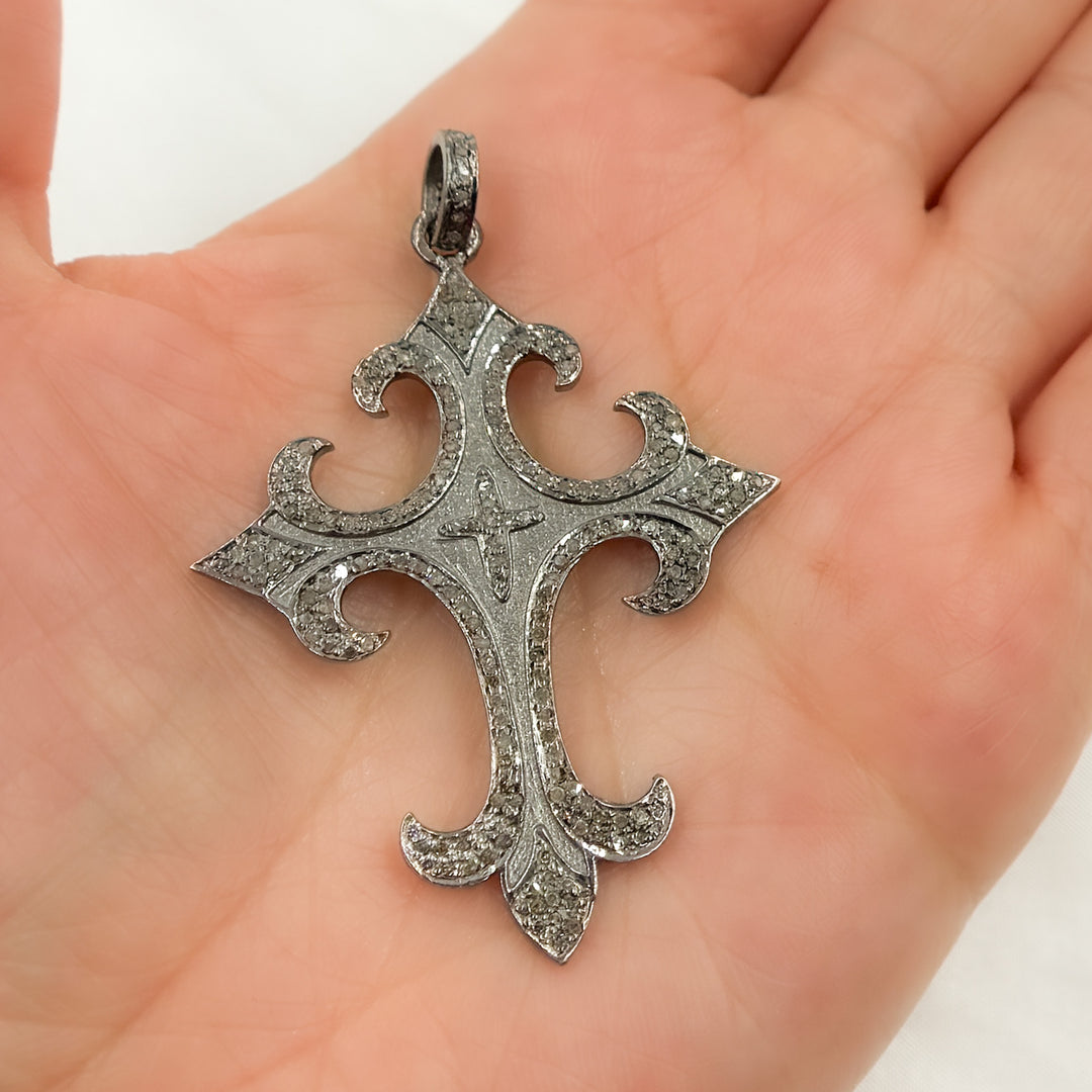 DP307. Diamond Sterling Silver Cross Pendant