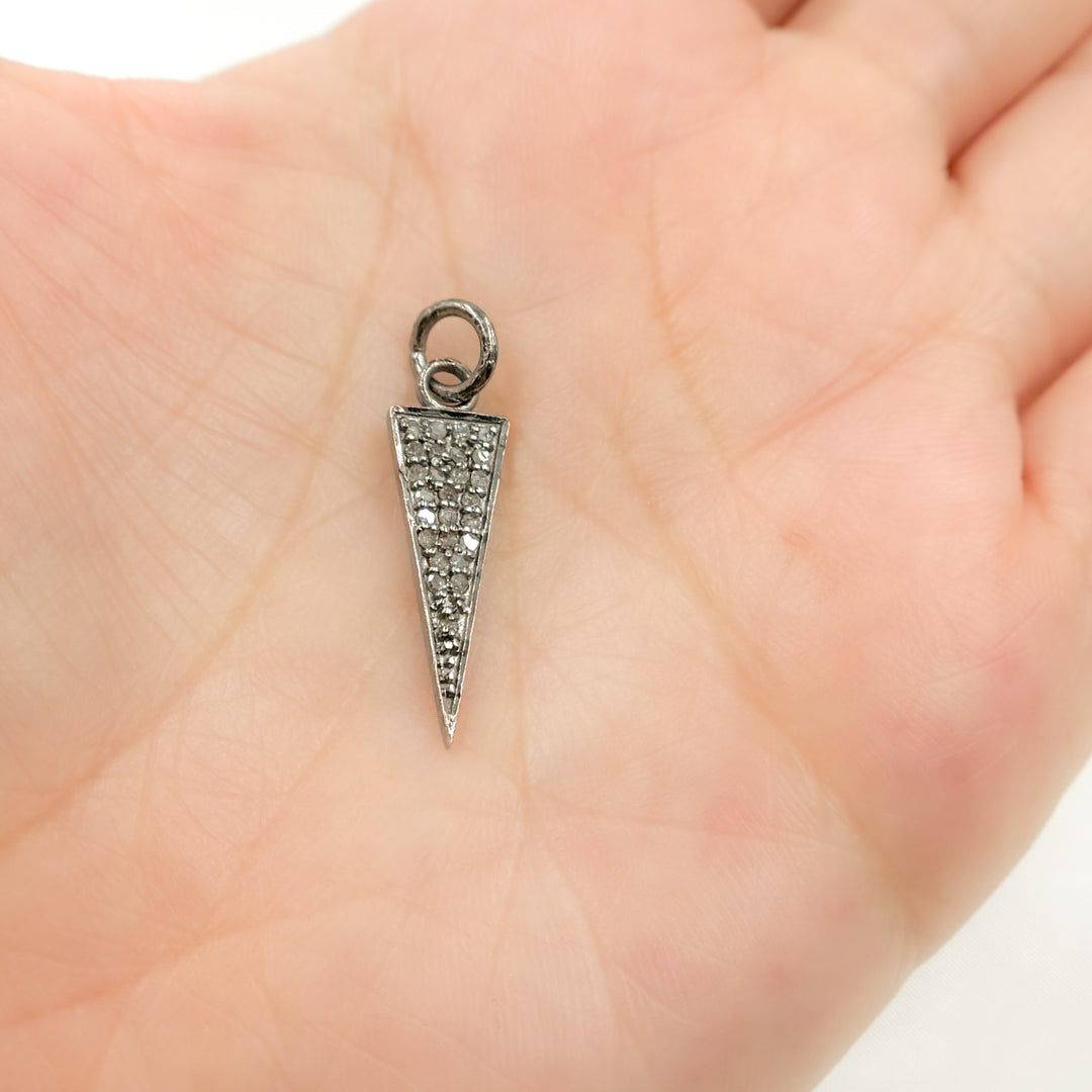 DC292. Diamond Sterling Silver Spike Pendant