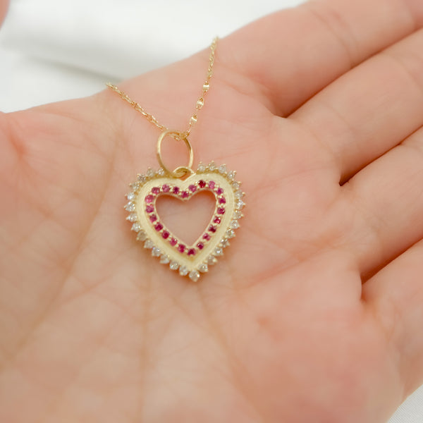 GDP642. 14k Solid Gold Diamond Heart Charm