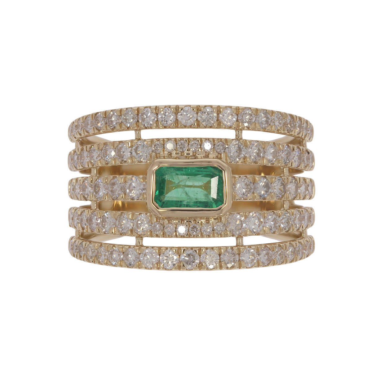CR97487-6X4. 14K Solid Gold Diamond and Gemstone Ring