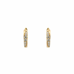 Load image into Gallery viewer, EHD57618. 14k Solid Yellow Gold Diamond Huggie Hoop Earrings