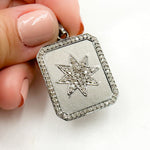 Load image into Gallery viewer, DP509. Diamond Sterling Silver Rectangle Star Pendant
