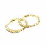 Load image into Gallery viewer, EHC56711. 14K Solid Gold Diamond Hoop Earrings