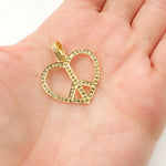 Load image into Gallery viewer, DP809. Diamond Sterling Silver Heart Peace Pendant
