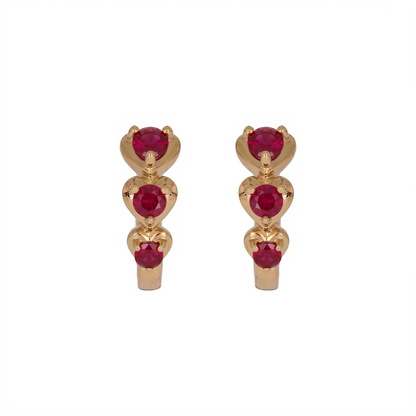 EHZ57588. 14K Solid Gold Fancy Gemstone Hoops