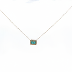 Load image into Gallery viewer, NT407129. 14K Solid Gold Octagon Turquoise Fancy Tiny Necklace