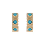Load image into Gallery viewer, EHZ57707TQ. 14K Solid Gold Turquoise Hoops