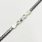 Load image into Gallery viewer, 0502213SB. Black Rhodium and White Sterling Silver Flat Wheat Necklace
