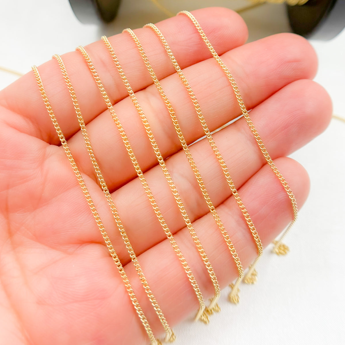 14K Solid Gold Curb Chain