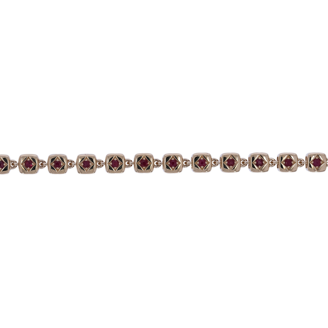 BFZ61398RU. 14K Solid Gold Ruby Fancy Bracelet