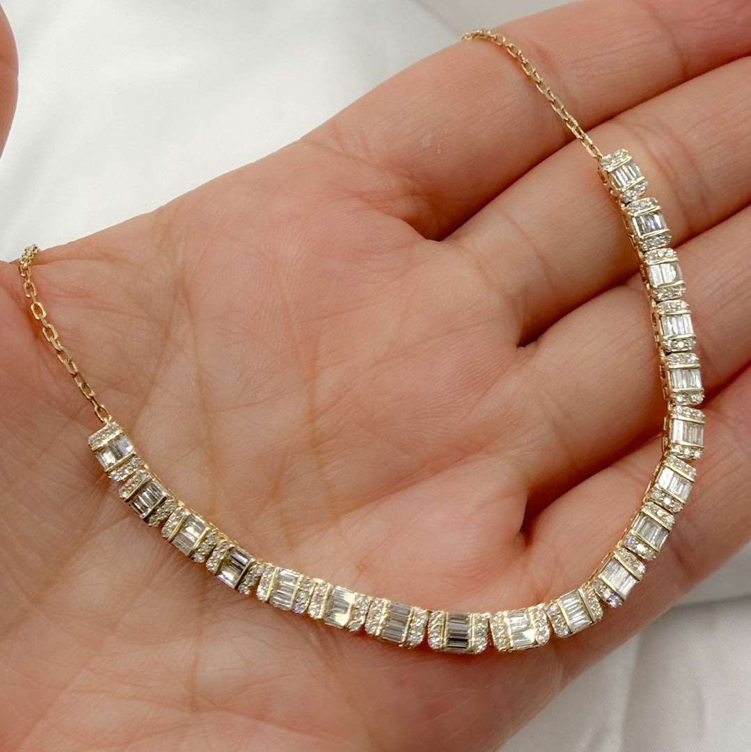14K Solid Gold Diamond Necklace