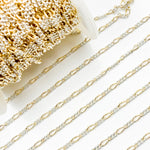 Load image into Gallery viewer, XM/3831C. 14K Gold Filled &amp; Sterling Silver Figaro Link Chain – Long Gold, Short Silver Pattern