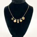 Load image into Gallery viewer, NFG72139. 14K Solid Gold Diamond Dangle Multi Shapes Fancy Necklace
