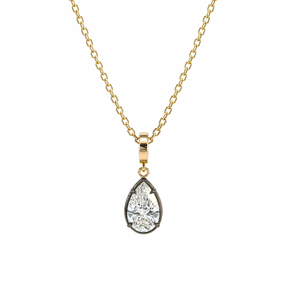 CMJ00405. 14K Solid Gold Drop-Shaped Diamond Charm