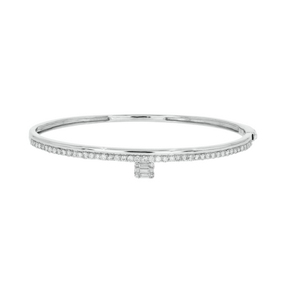 DBG00058. 14K Solid Gold Diamond Bangle