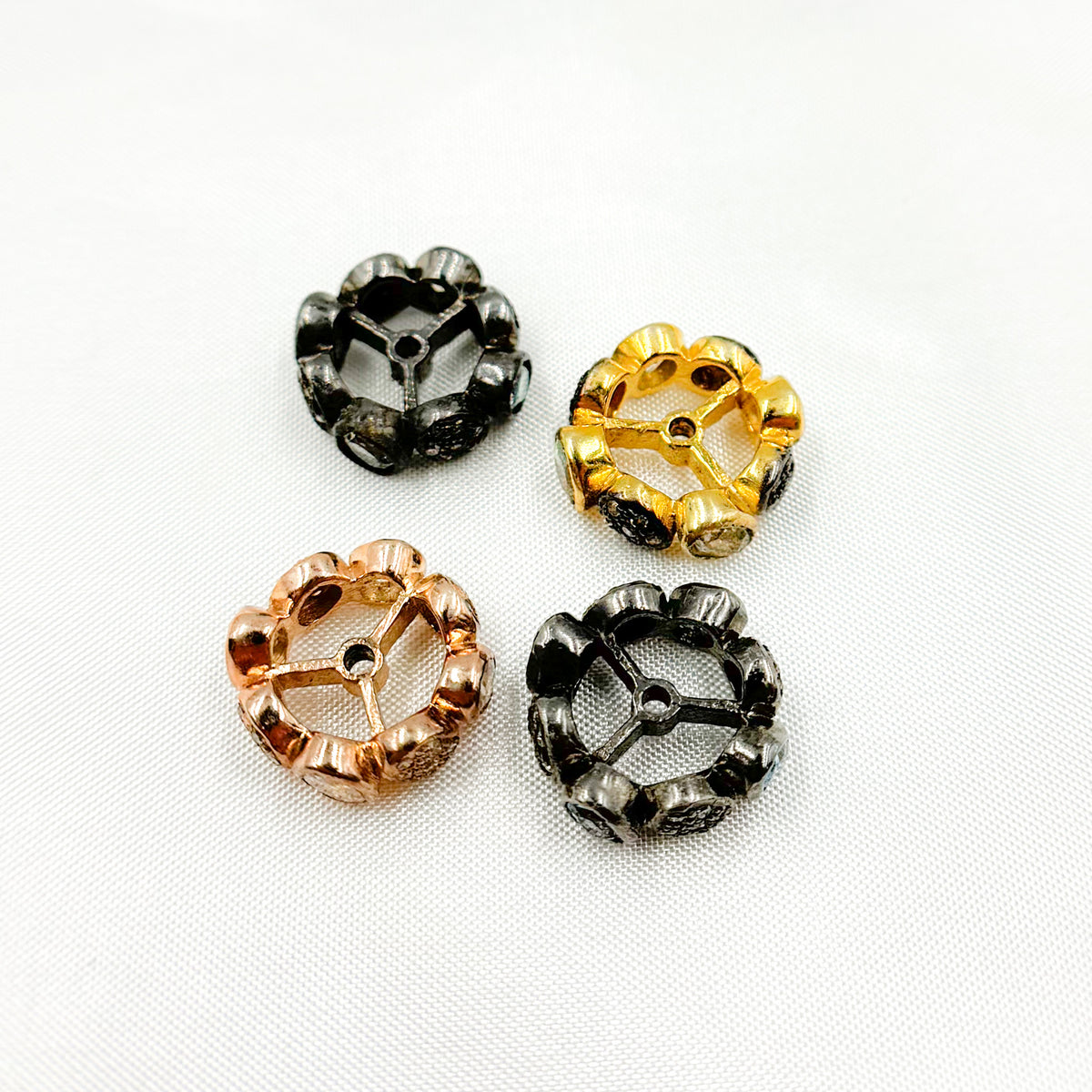 DC748. Diamond Sterling Silver Spacer Bead with Gemstone
