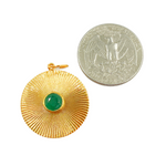 Load image into Gallery viewer, 14K Solid Gold Circle Charm with Stone in the Center. CGDP52
