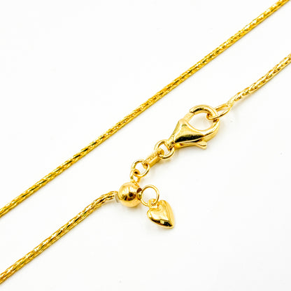 TRE004. 14k Solid Yellow Gold Wheat Chain