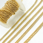 Load image into Gallery viewer, V36GP. Gold Plated  925 Sterling Silver Hollow Double Curb Chain

