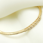 Load image into Gallery viewer, 14K Solid Gold Bangle with Diamonds. KG101
