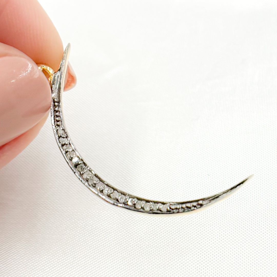 DP1005. Diamond Sterling Silver Moon Pendant