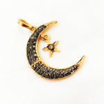 Load image into Gallery viewer, DP831. Diamond Sterling Silver Moon &amp; Star Pendant
