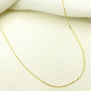 018G252CLMSIA0BDB. 14K Solid Two Tone Gold Wheat Chain