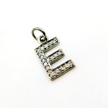 DC178. Diamond Sterling Silver Letter "E" Charm