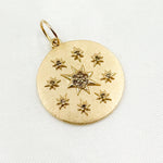 Load image into Gallery viewer, GDP24. 14K Solid Gold Diamond Round Star Charm
