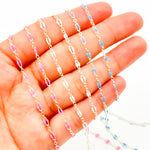 Load image into Gallery viewer, 70/1003FSS. 925 Sterling Silver Enamel Flat Marina Chain
