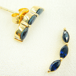 Load image into Gallery viewer, 14k Solid Gold Blue Sapphire Studs. EFF51815BS
